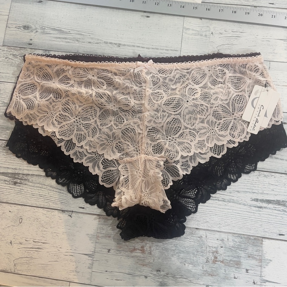 Carrie Amber Intimates Lace Boy Shorts Panties 3 Pack NWT 3X